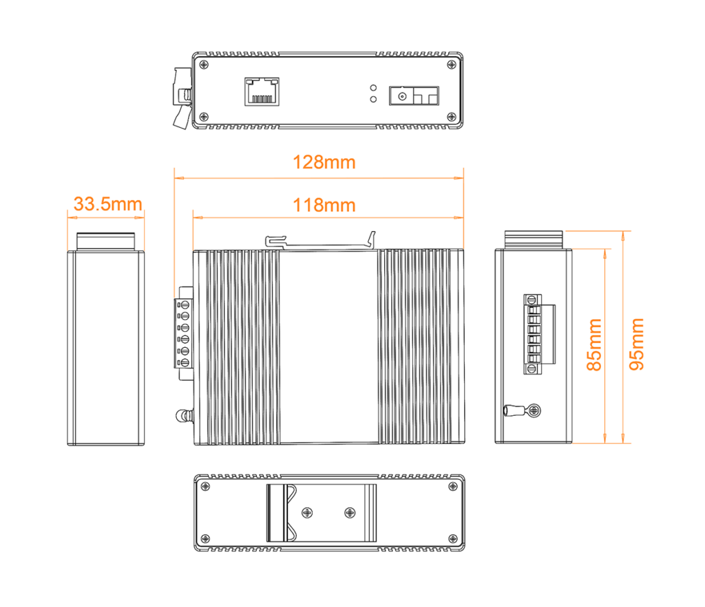 2 ports Unmanaged Industrial Network Switch