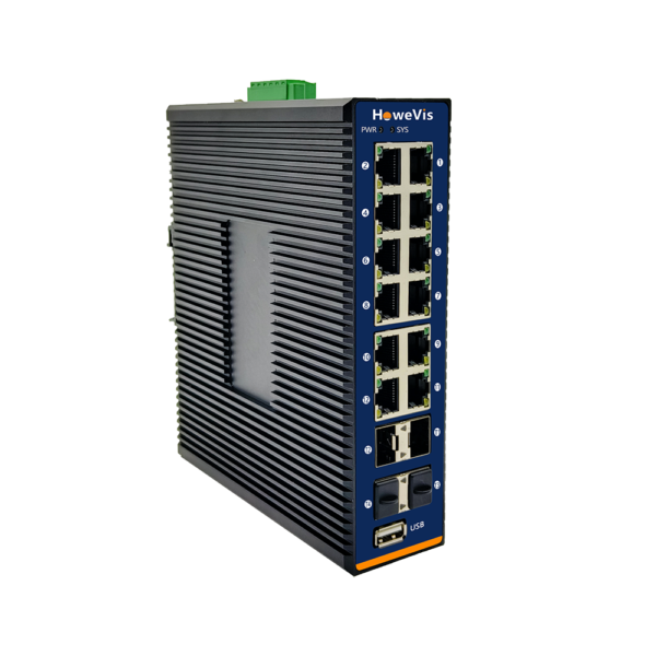 12 Ports Gigabit Layer 3 Managed Industrial POE Switches with 4 Ports 10G SFP uplink - Image 2