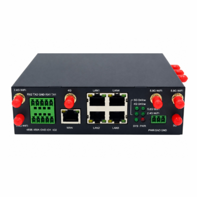HVT-IR53XX industrial 5G Gigabit router with 4 LAN ports and 1 WAN port