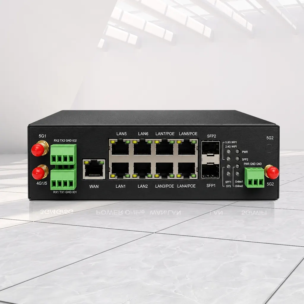 HoweVis 9-port industrial 5G RedCap router for multi-device Ethernet, PLC, and IIoT connectivity