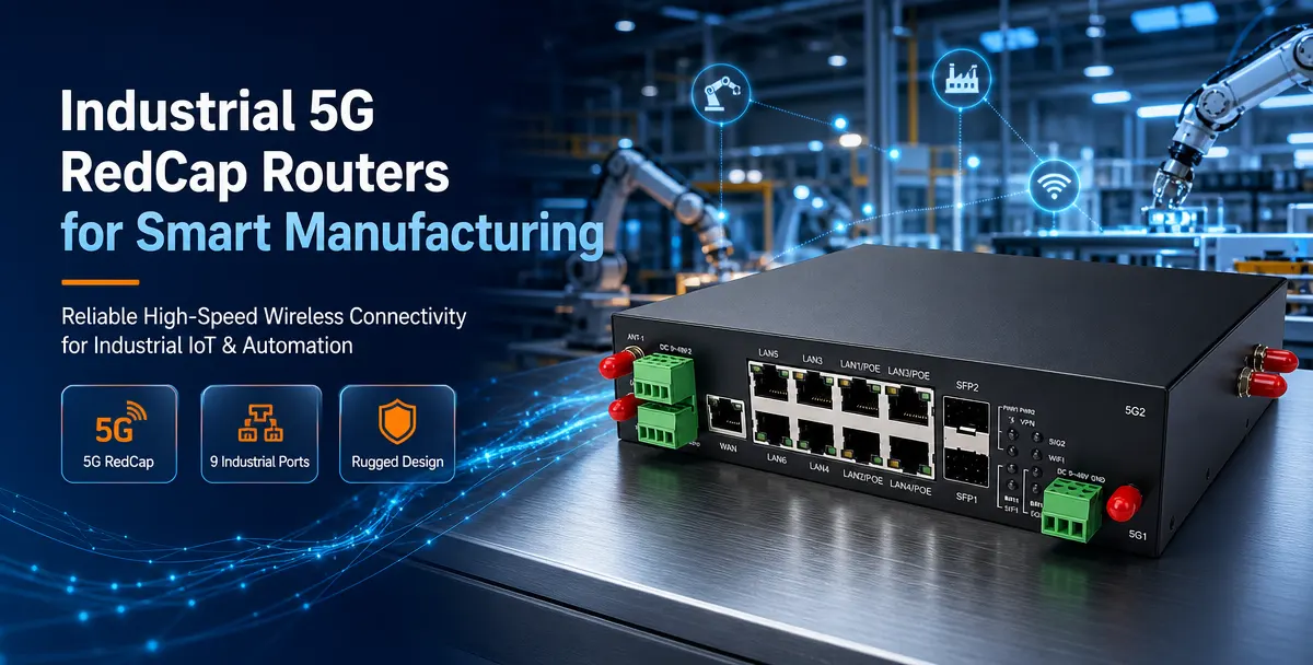 Industrial 5G RedCap routers for smart manufacturing and Industrial IoT connectivity